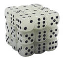 Phantom White Glow in the Dark 16mm Acrylic d6 Dice – Single Glow Dice