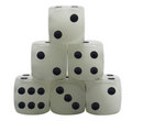 Phantom White Glow in the Dark 16mm Acrylic d6 Dice – Single Glow Dice
