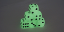 Phantom White Glow in the Dark 16mm Acrylic d6 Dice – Single Glow Dice