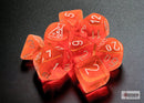 PREORDER | Translucent Polyhedral Neon Orange/white 7-Die Set (with bonus die)