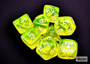 PREORDER | Translucent Polyhedral Neon Yellow/white 7-Die Set (with bonus die)