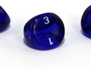 Translucent Polyhedral Blue/white d3 | PT0306 | 3-Sided Dice (sold per die)