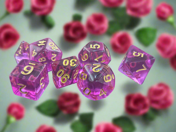 Radiant Rose Translucent Dice Set: D&D Roleplaying Essentials