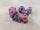 Exclusive Tricolor Radiance Dice Set (Pink, Silver, Blue) – Limited Edition 7-Dice Set