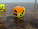 Orange Yellow w/ Black Gemini 30mm d6 dice | Out of Print (sold per die)