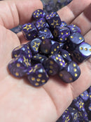 STAR 12mm Pearl Puple d6 | Small Dice with a Gold Star on the '1'