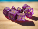 Amethyst Pearl 7-Dice Set: Enchanting Elegance for D&D Adventures