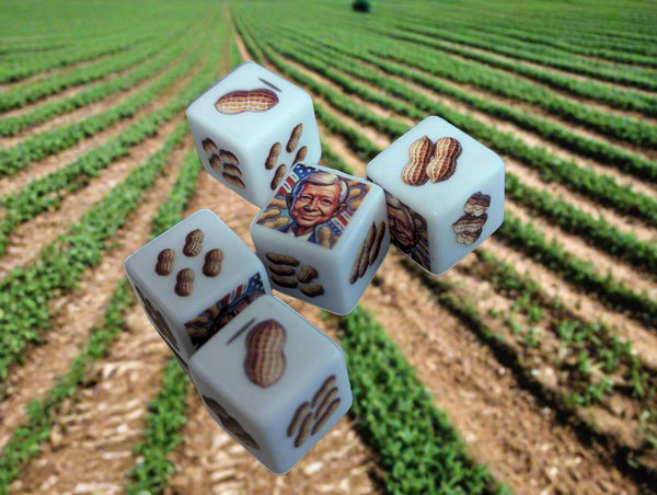 Jimmy Carter Dice | Printed d6 Dice w/ Peanuts and Carter - 39th President Tribute