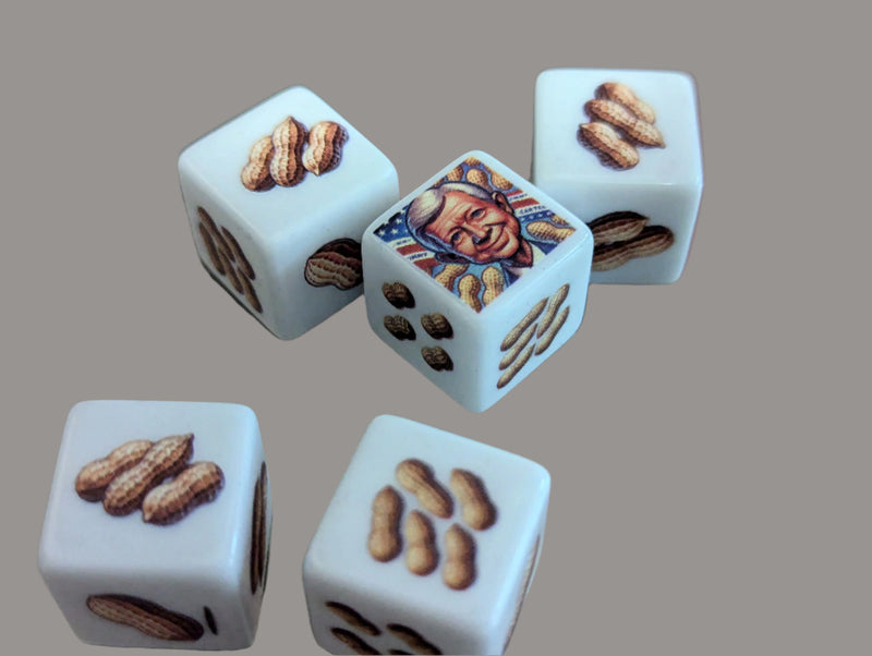 Jimmy Carter Dice | Printed d6 Dice w/ Peanuts and Carter - 39th President Tribute