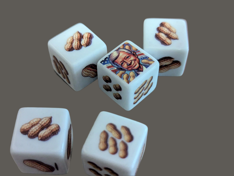 Jimmy Carter Dice | Printed d6 Dice w/ Peanuts and Carter - 39th President Tribute