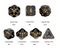 Diamond Crest: Midnight Fortune (Black with Gold Numbers) 7-Dice Set