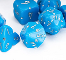 Diamond Crest: Azure Radiance (Light Blue with Silver Numbers) 7-Dice Set