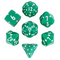 Diamond Crest: Verdant Valor (Green with White Numbers) 7-Dice Set
