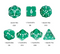 Diamond Crest: Verdant Valor (Green with White Numbers) 7-Dice Set