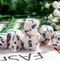 Diamond Crest: Frosted Emerald (White with Green Numbers) 7-Dice Set