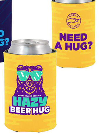 Hazy Beer Hug Beer AB Koozie Fits 12 oz Aluminum Can Coozie Yellow