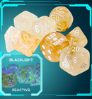 PREORDER Chessex Lab Dice™ 10 Borealis® Champagne/white Polyhedral 7-Die Set