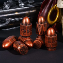 Bronze Bulletproof Fate: 7-Dice Bullet-Shaped RPG Resin Dice Set
