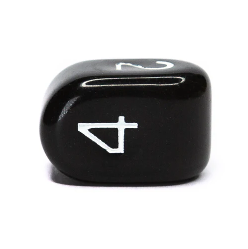 Black with White Ink Arch’d4 Die – Single d4 by Role 4 Initiative | Easy-to-Read Four-Sided RPG Dice