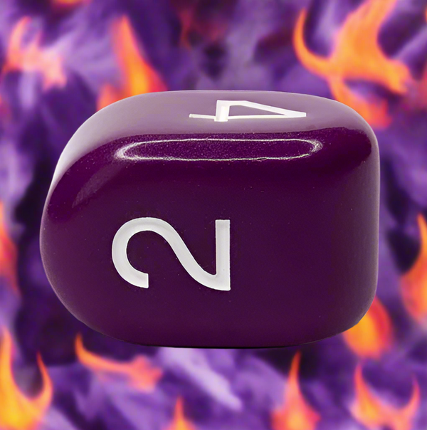 Purple with White Ink Arch’d4 Die – Single d4 by Role 4 Initiative | Easy-to-Read Four-Sided RPG Dice (Copy) (Copy)
