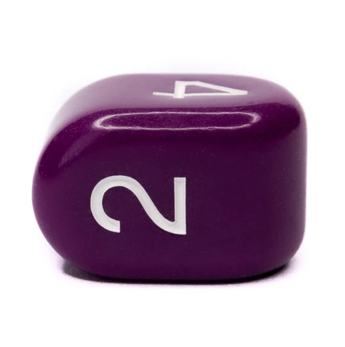 Purple with White Ink Arch’d4 Die – Single d4 by Role 4 Initiative | Easy-to-Read Four-Sided RPG Dice (Copy) (Copy)