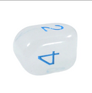 Translucent White with Blue Ink Arch’d4 Die – Single d4 by Role 4 Initiative | Easy-to-Read Four-Sided RPG Dice