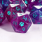 Paw Print d20 | Translucent Glitter Purple-Blue Single 21mm d20 w/Teal Font
