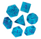 Neon Tide Surge: 7-Dice RPG Set – Translucent Blue with Violet Numbers