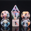 Aurora Pastel Polyhedral Dice Set – Black Ink | 7-Piece RPG Dice Set for D&D, Pathfinder & TTRPGs