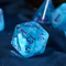 Neon Tide Surge: 7-Dice RPG Set – Translucent Blue with Violet Numbers