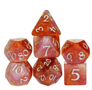 Sunset Nebula 7-Dice Acrylic Dice Set | Irregular Pattern Fill Dnd Dice
