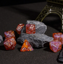 Sunset Nebula 7-Dice Acrylic Dice Set | Irregular Pattern Fill Dnd Dice