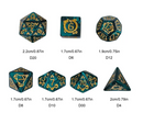 Dragon Script Emerald Flight: 7-Dice RPG Set – Rich Green with Gold Script Inks