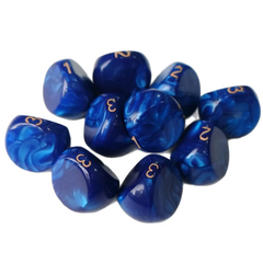 Sapphire Blue Swirl d3 Die | 3-Sided Dice Single Piece
