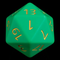 Emerald Fortune Colossus: 55mm Giant d20 Dice with Gold Inlay