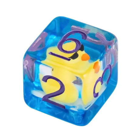 Sunglass Duck 7-Piece Polyhedral Dice Set – Chill Vibes Only DND Dice