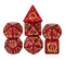 Dragon Script Crimson Hoard: 7-Dice RPG Set – Deep Red with Gold Script Inks