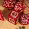 Dragon Script Crimson Hoard: 7-Dice RPG Set – Deep Red with Gold Script Inks