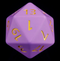 Royal Amethyst Colossus: 55mm Giant d20 Dice with Gold Inlay