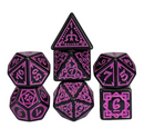 Purple Druid Pattern 7-Dice Set DND RPG Dice Black Druid Dice Set