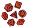 Dragon Script Crimson Hoard: 7-Dice RPG Set – Deep Red with Gold Script Inks