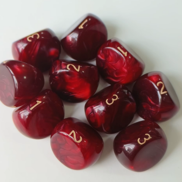 Ruby Red Swirl d3 Die | 3-Sided Dice Single Piece