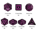 Purple Druid Pattern 7-Dice Set DND RPG Dice Black Druid Dice Set