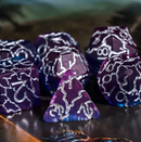 Void Pulse Crackle Nexus: 7-Dice RPG Set Purple with Electric Crackle Effect