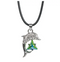 Lucky Dolphin d4 Necklace – Green & Blue Polyhedral Charm Necklace