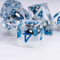 Myconid Bloom: 7-Dice RPG Set White Base with Black Mushroom Core and Blue Numbers