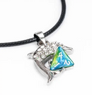 Lucky Dolphin d4 Necklace – Green & Blue Polyhedral Charm Necklace