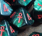 Scarab Jade Ankh Numbered 2-10 w/Ankh on one side d10 Green/red numbers (sold per piece)
