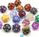d20 Dice Charm w/ Metal Loop – Random Color (Single Piece)