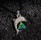 Lucky Dolphin d4 Necklace – Green & Blue Polyhedral Charm Necklace
